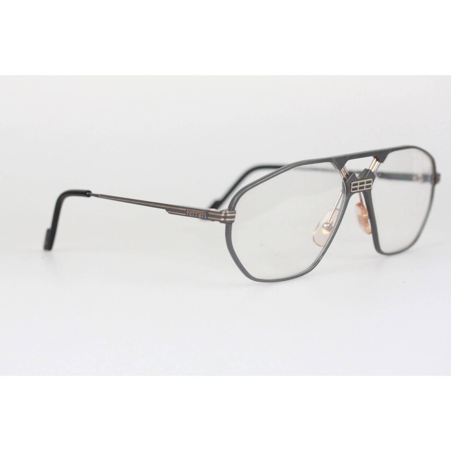 FERRARI Vintage Gray metal MINT FRAME F 22  701 62/15 Eyeglasses NOS In Excellent Condition In Rome, Rome