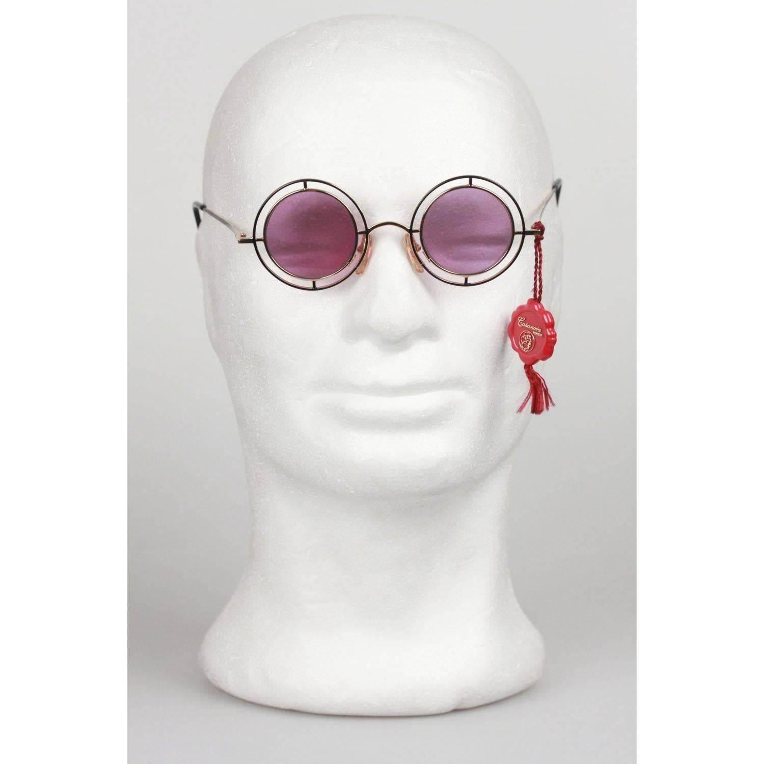 Casanova Vintage Rare Round Sunglasses Mod. MTC 2 Gold Plated 33-20 3