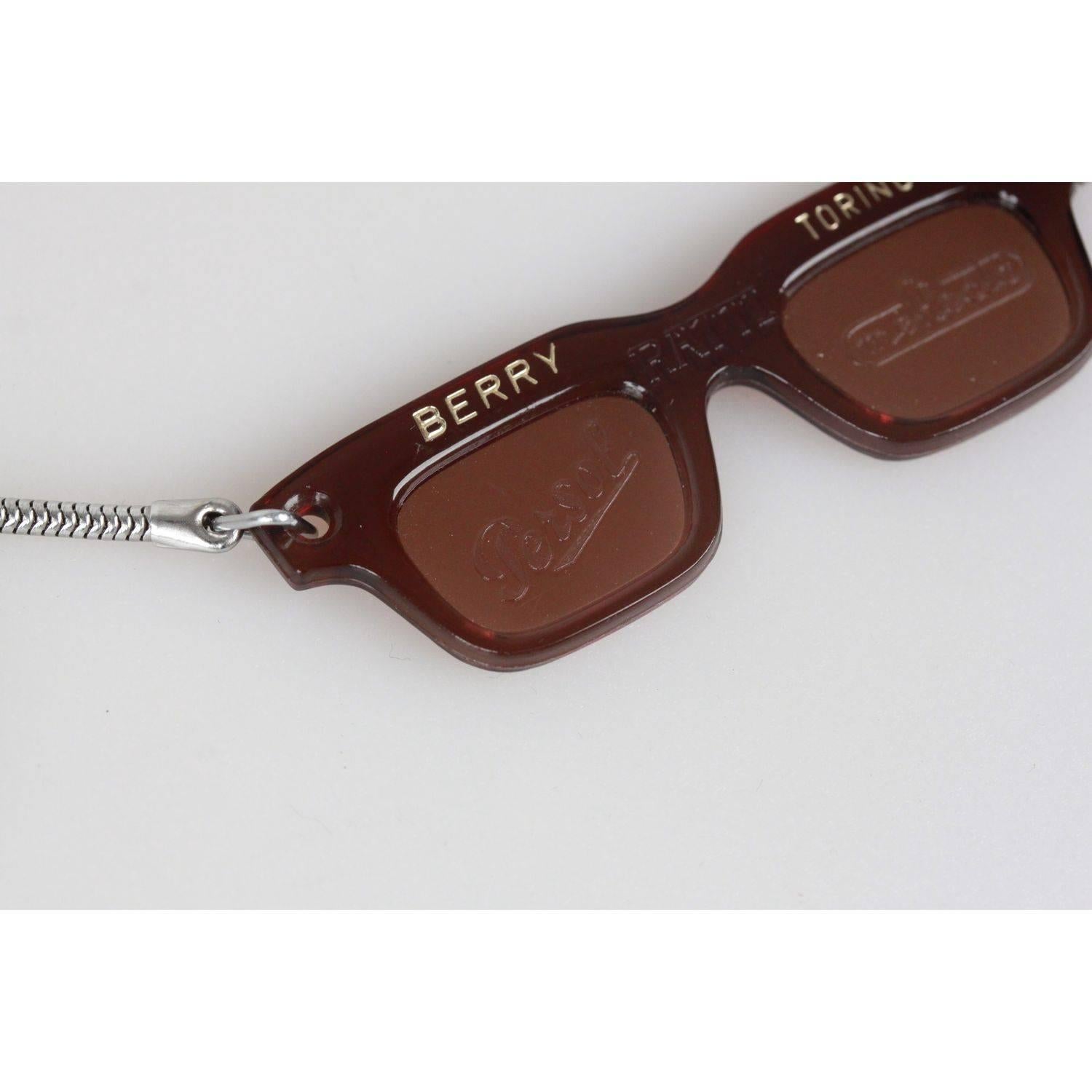 Brown Persol Ratti Berry Torino Vintage Sunglasses Keyring Charm For Sale