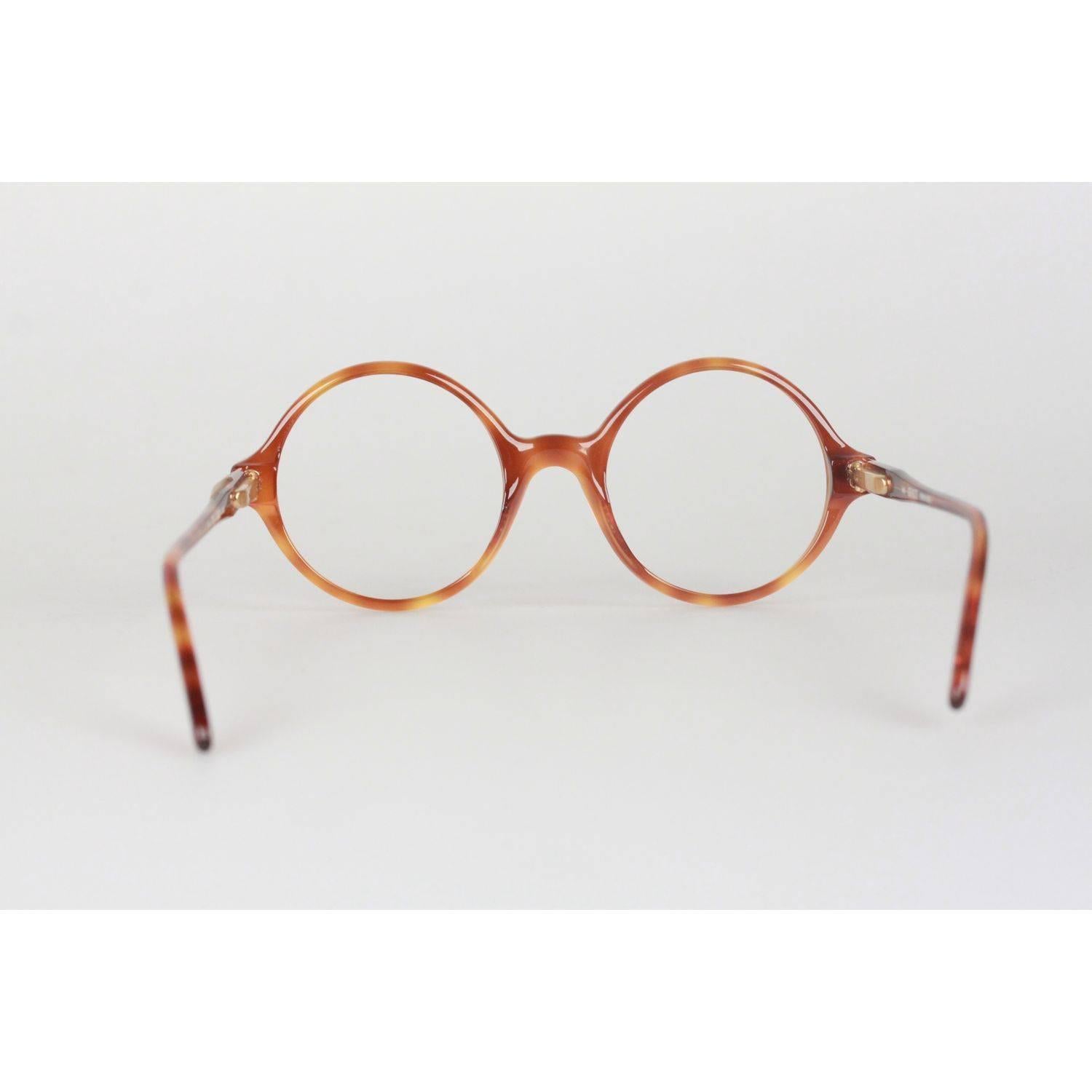 Gucci Vintage Brown Mint Round Frame GG Eyeglasses  In New Condition In Rome, Rome