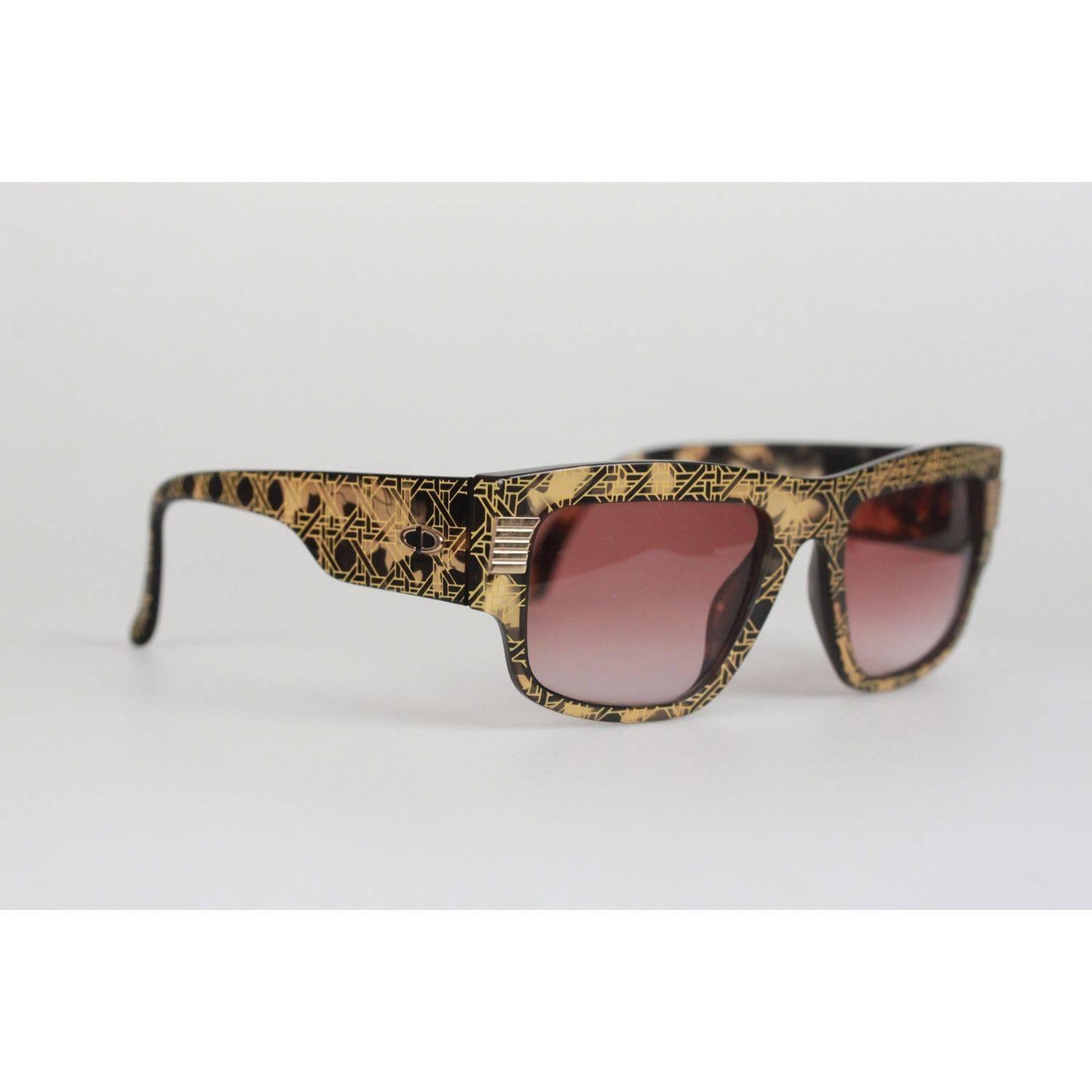 Brown Christian Dior Vintage Black Optyl 2607 53/18 Sunglasses Cannage NOS