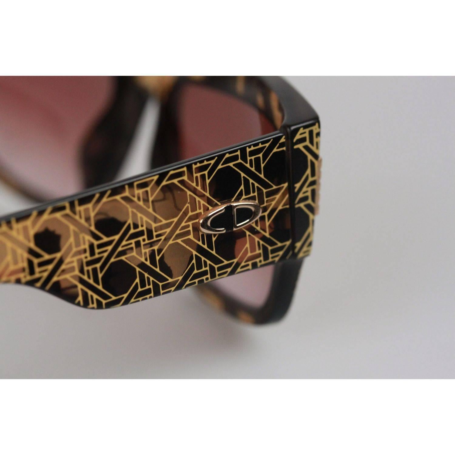 Christian Dior Vintage Black Optyl 2607 53/18 Sunglasses Cannage NOS 3