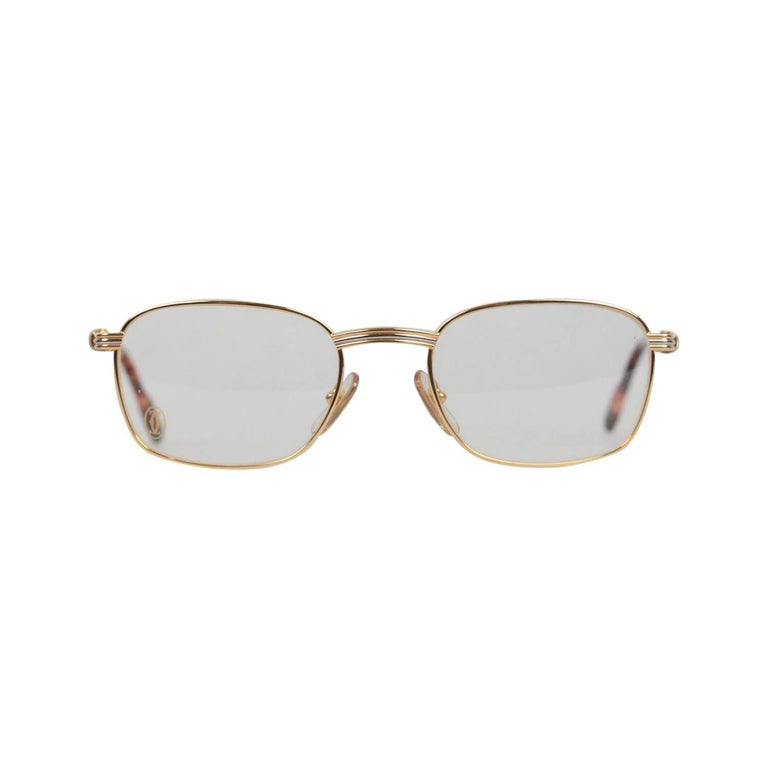 Cartier Paris Aube Tortoise Gold Frame Clear Lens Eyeglasses 54-21 140 NOS  For Sale at 1stDibs