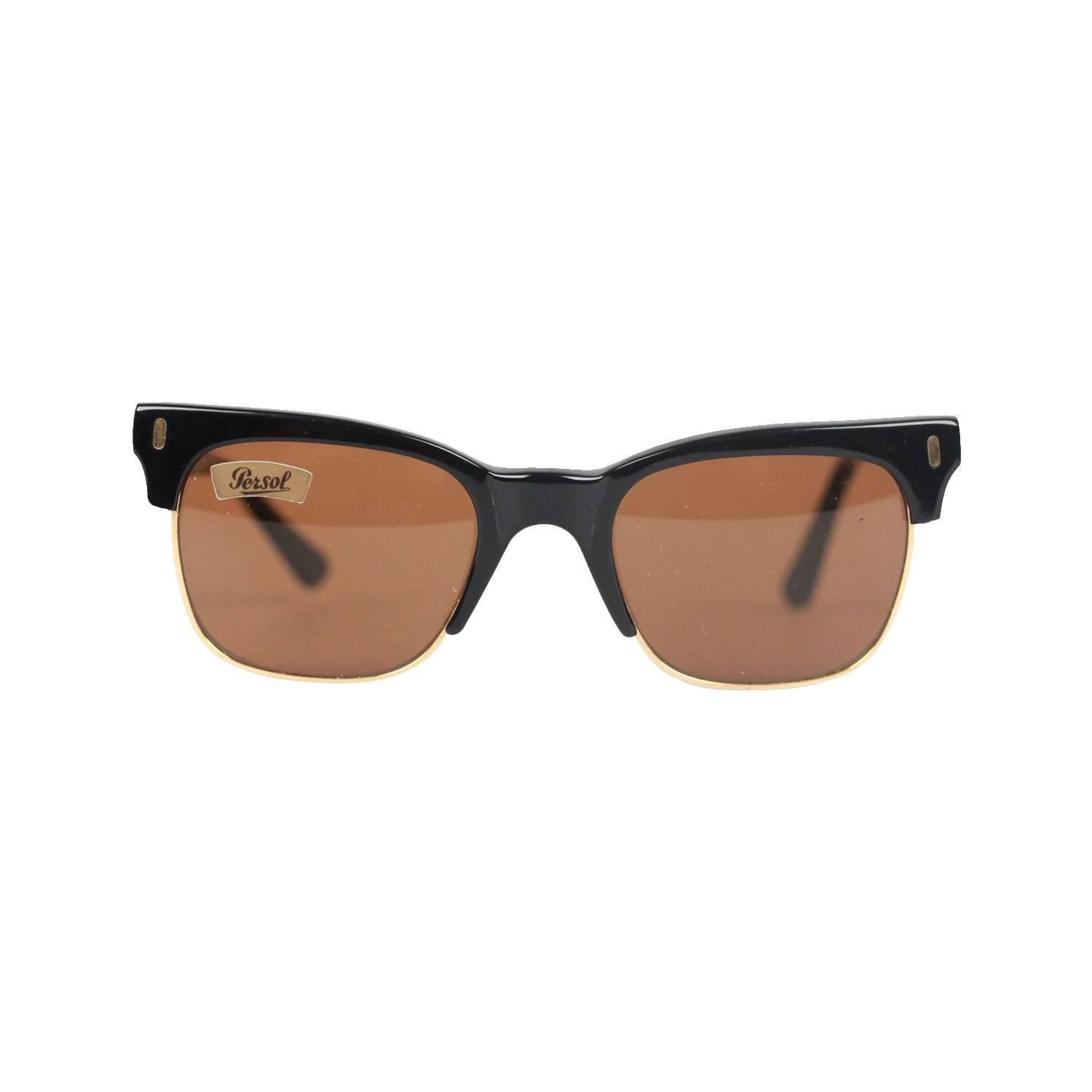 Persol Ratti Vintage Black Unisex Cellor Sunglasses 50mm Eyewear NOS