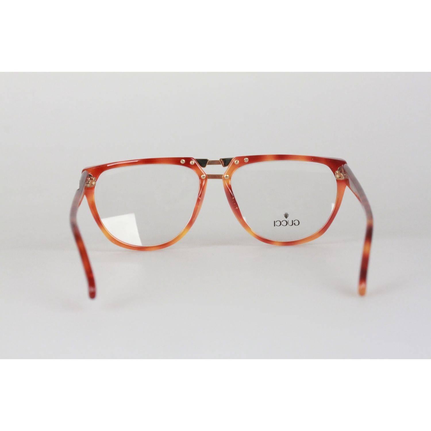 Gucci Vintage Brown Gold Eyeglasses Unisex Frame GG 2321 57-15 13 OS In New Condition In Rome, Rome