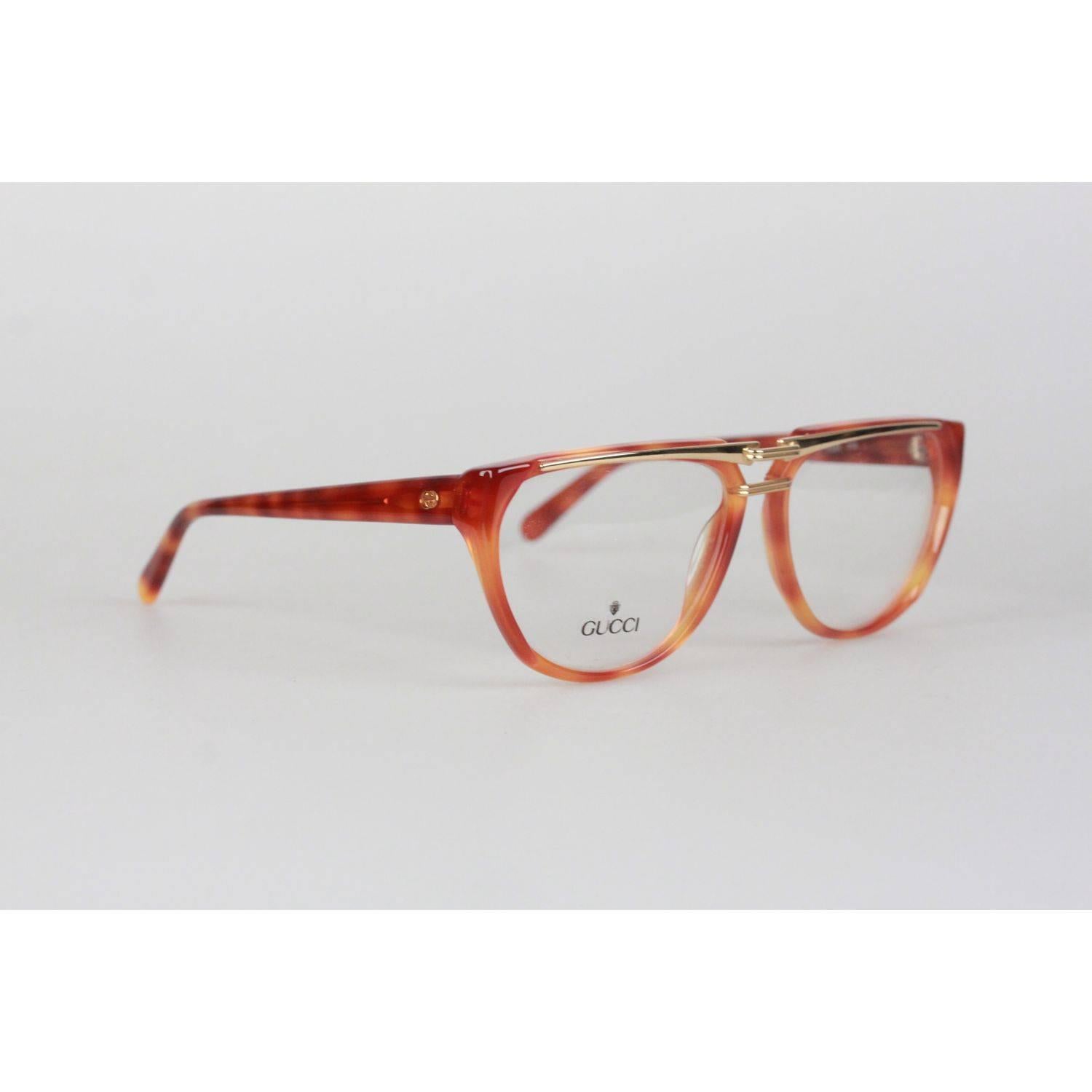 Gray Gucci Vintage Brown Gold Eyeglasses Unisex Frame GG 2321 57-15 13 OS