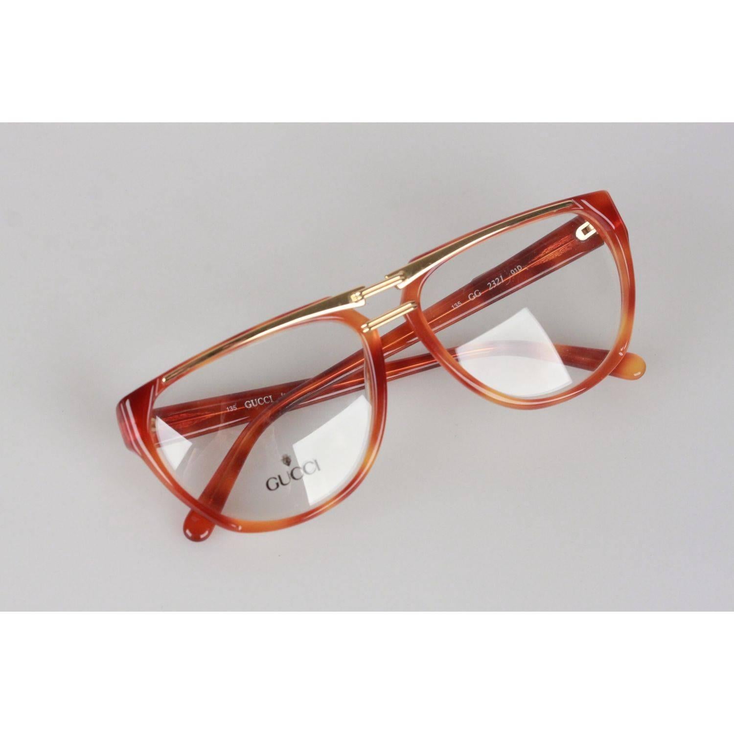 Gucci Vintage Brown Gold Eyeglasses Unisex Frame GG 2321 57-15 13 OS 5