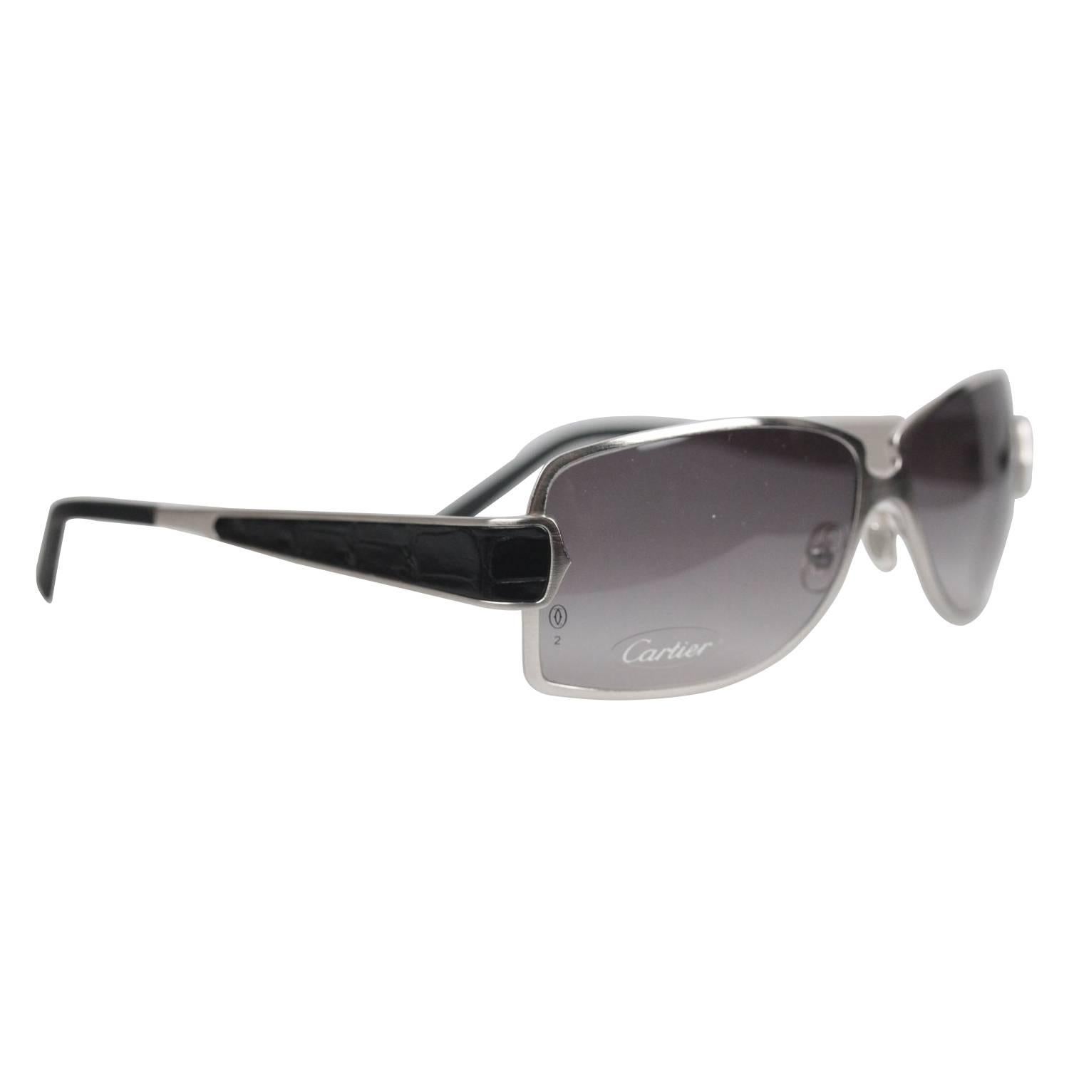 Cartier Paris Edition C de Cartier T8200722 Black Leather Sunglasses