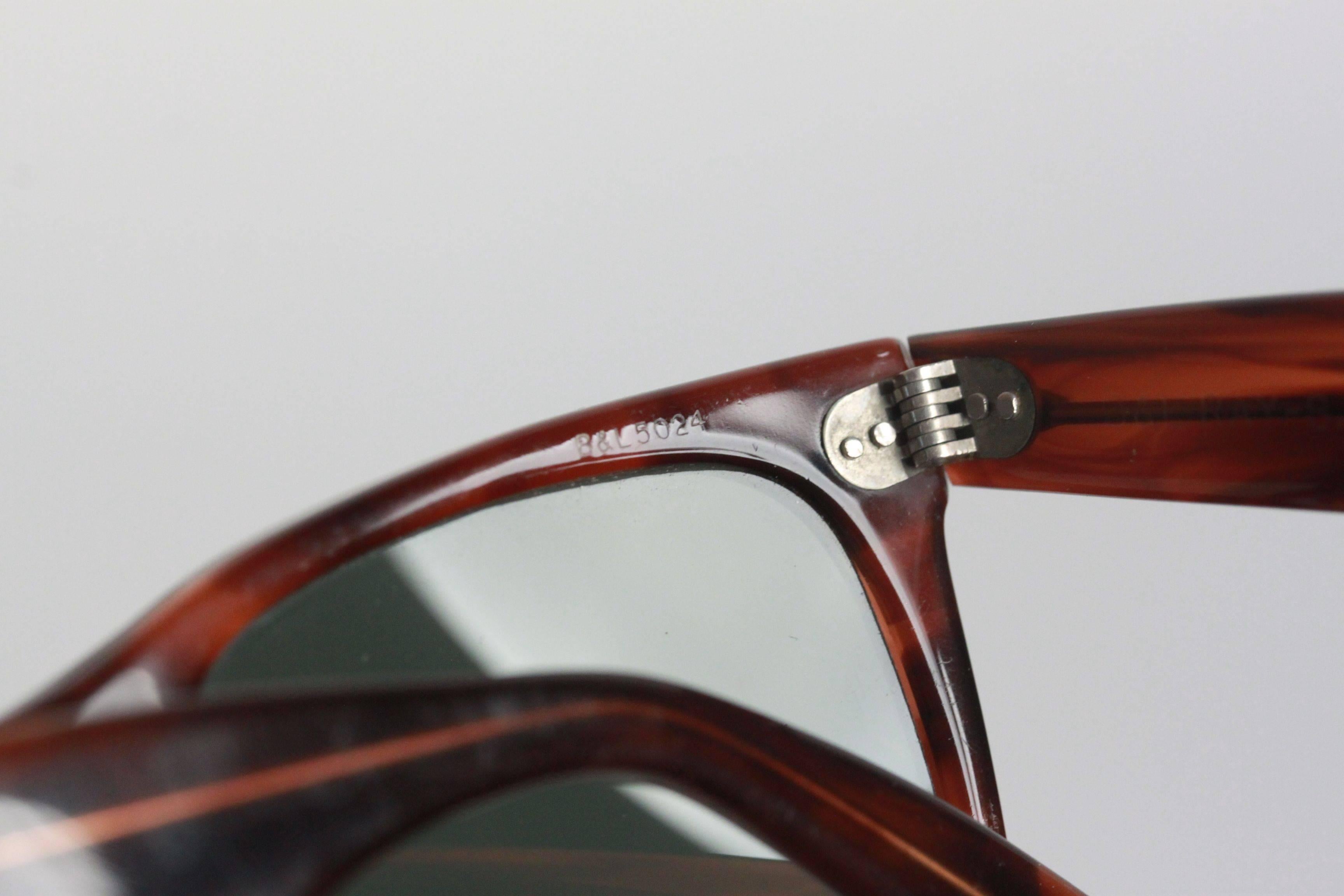 Women's or Men's Ray Ban B&L 5024 Vintage Wayfarer Brown Sunglasses 