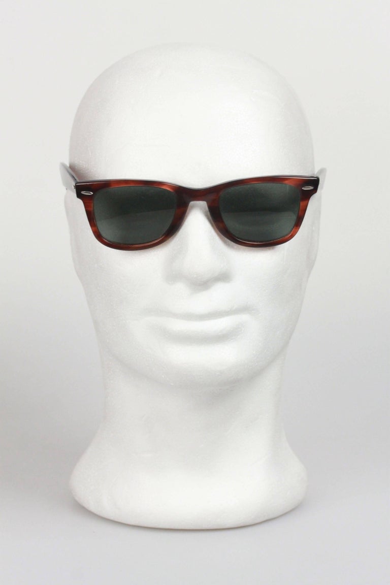 Ray Ban B&L 5024 Vintage Wayfarer Brown Sunglasses For Sale at 1stDibs