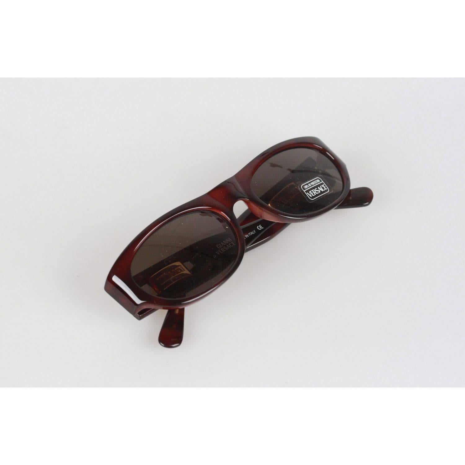 GIANNI VERSACE MEDUSA Brown Sunglasses 474 A Col 900 52mm NOS 1