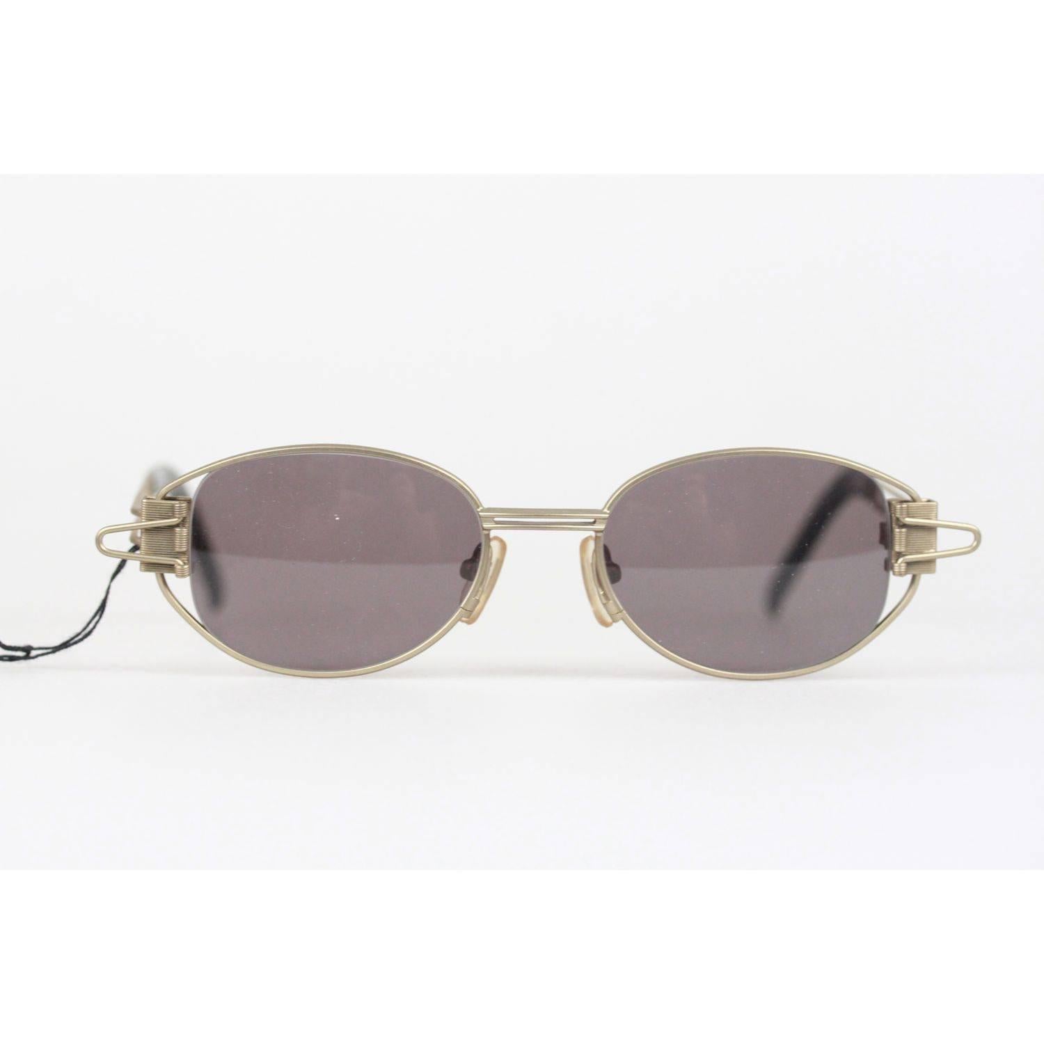 YOHJI YAMAMOTO Vintage 90s Clip Oval Gold SUNGLASSES 52-4103 Japan NOS In New Condition In Rome, Rome