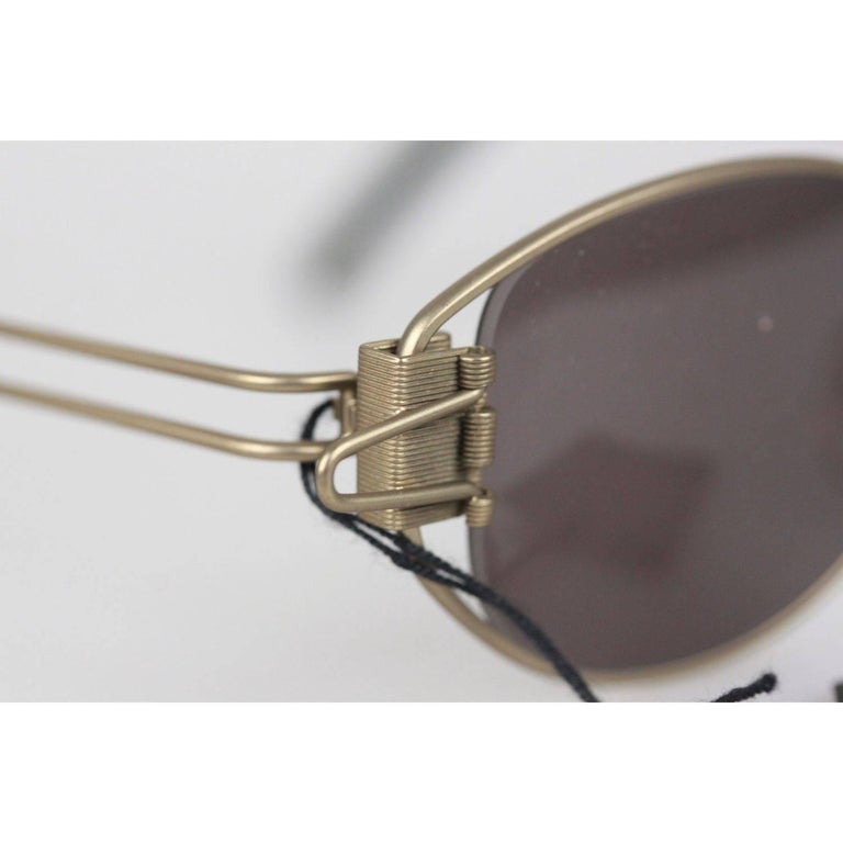 YOHJI YAMAMOTO Vintage 90s Clip Oval Gold SUNGLASSES 52-4103 Japan