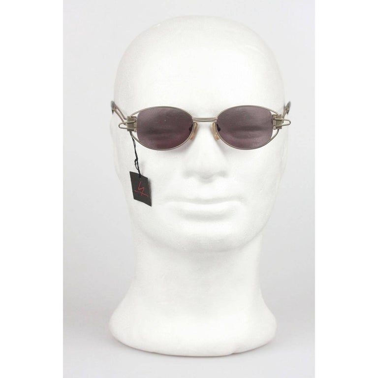 YOHJI YAMAMOTO Vintage 90s Clip Oval Gold SUNGLASSES 52-4103 Japan