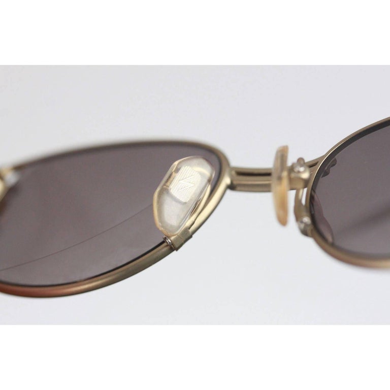 YOHJI YAMAMOTO Vintage 90s Clip Oval Gold SUNGLASSES 52-4103 Japan
