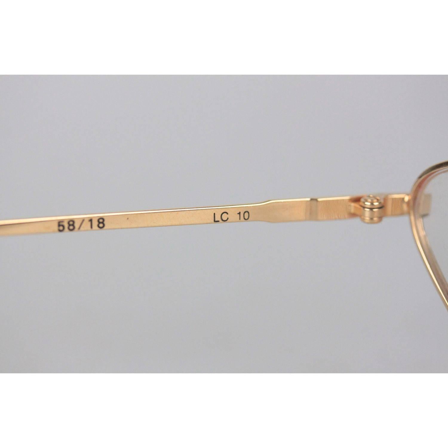 Gray Casanova Vintage 24K Gold Plated Eyeglasses mod. LC 10 C 13 58-18 NOS