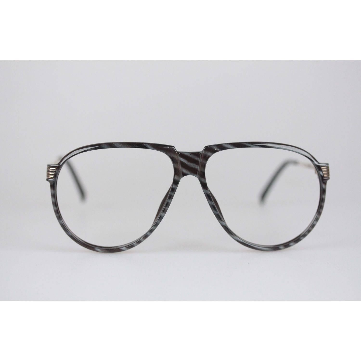 Christian Dior Monsieur Vintage Black Striped Frame Eyeglasses 2266 60mm 135 NOS 4