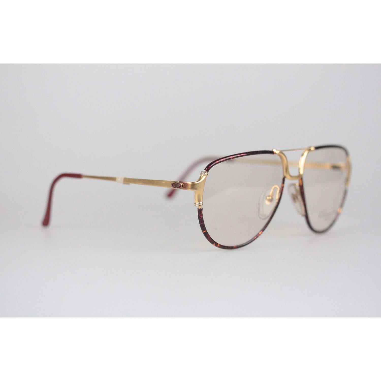 Christian Dior Monsieur Vintage Gold Brown Frame Eyeglasses 2327 59mm 140 NOS 1