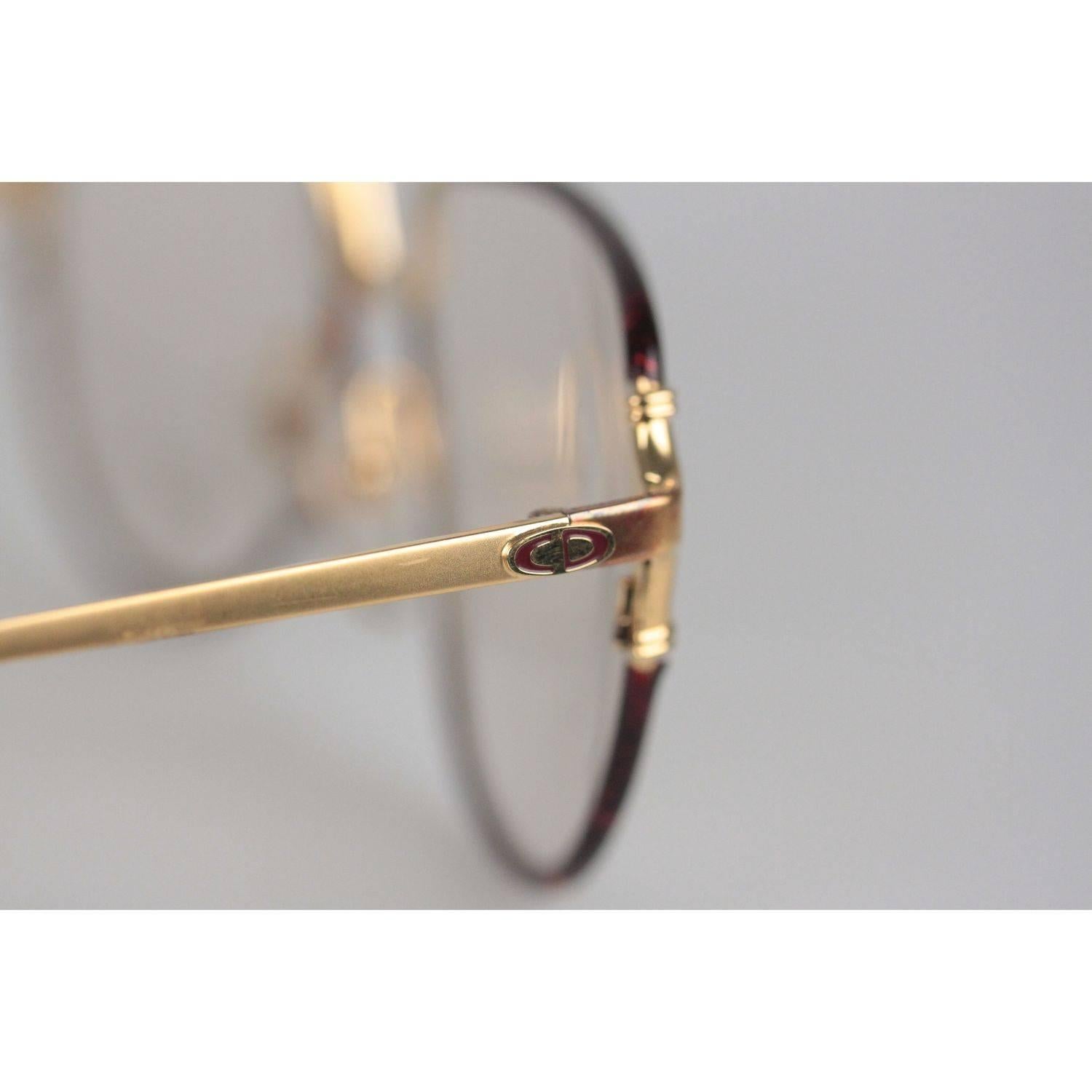 Christian Dior Monsieur Vintage Gold Brown Frame Eyeglasses 2327 59mm 140 NOS 3