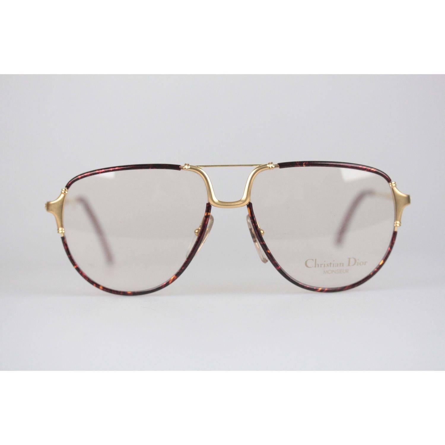 Christian Dior Monsieur Vintage Gold Brown Frame Eyeglasses 2327 59mm 140 NOS 6