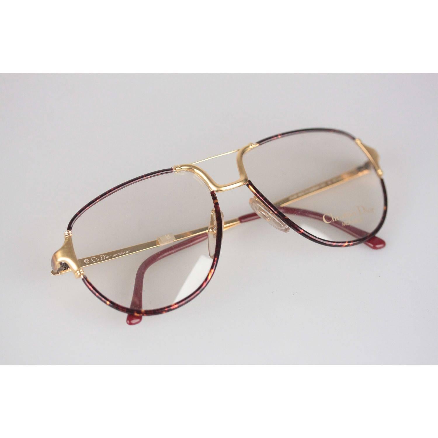 Christian Dior Monsieur Vintage Gold Brown Frame Eyeglasses 2327 59mm 140 NOS 5