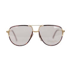 Christian Dior Monsieur Vintage Gold Brown Frame Eyeglasses 2327 59mm 140 NOS