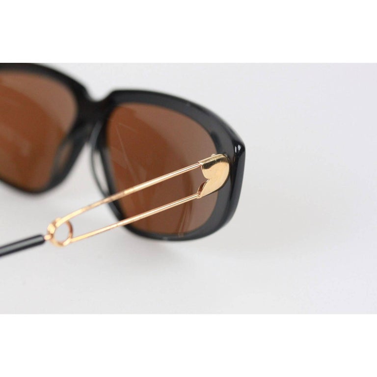 Moschino by Persol Vintage Black Safety Pin Frame Sunglasses Mod. M250