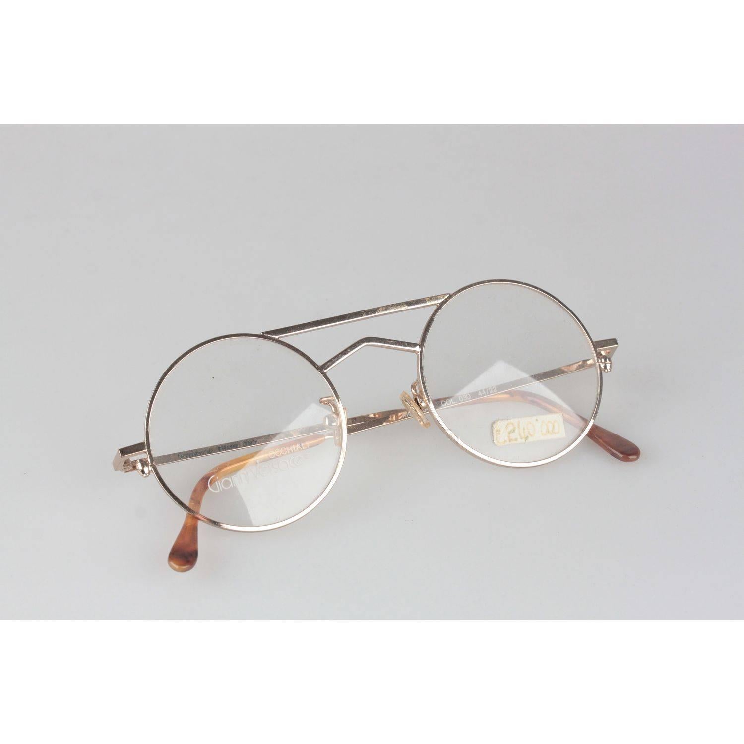 Gianni Versace Vintage Gunmetal Round Frame Mod 540 Eyeglasses NOS 3