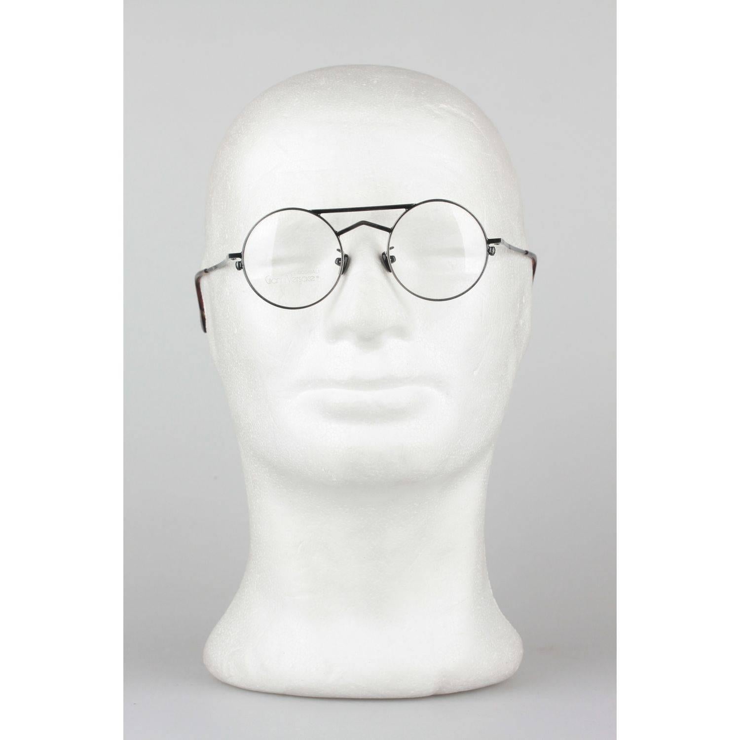 Gianni Versace Vintage Gunmetal Round Frame Mod 540 Eyeglasses NOS 2