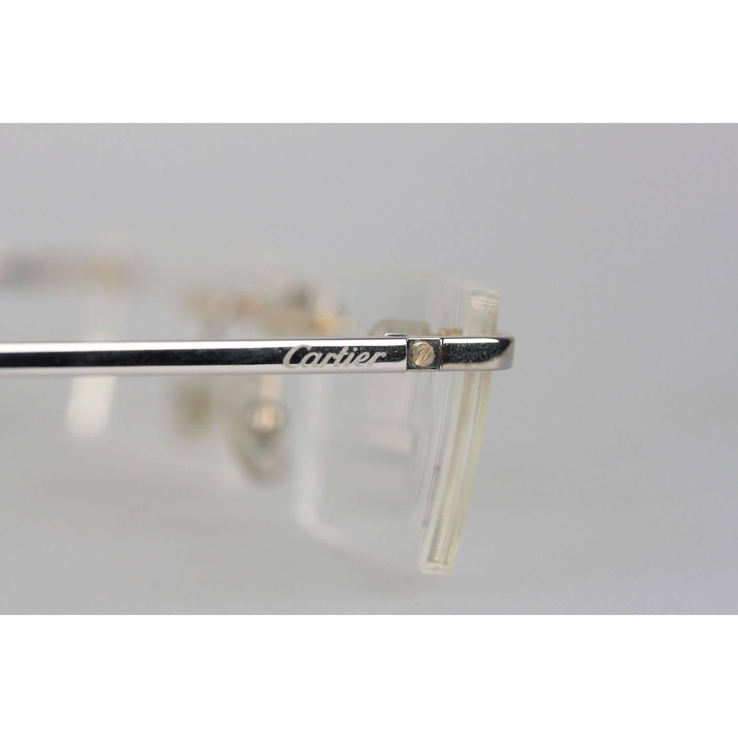 Cartier Paris Rimless Eyeglasses T-Eye T8100716 Titanium 51-17 140mm NOS In New Condition In Rome, Rome