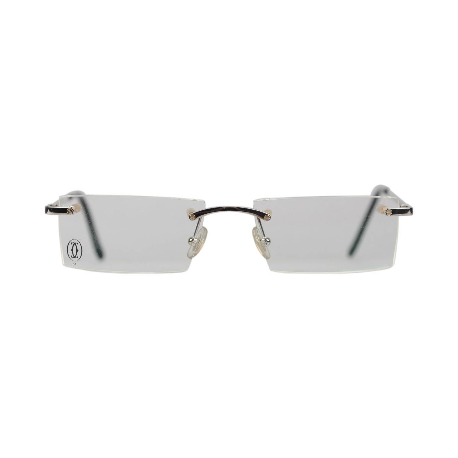 Cartier Paris Rimless Eyeglasses T-Eye T8100716 Titanium 51-17 140mm NOS