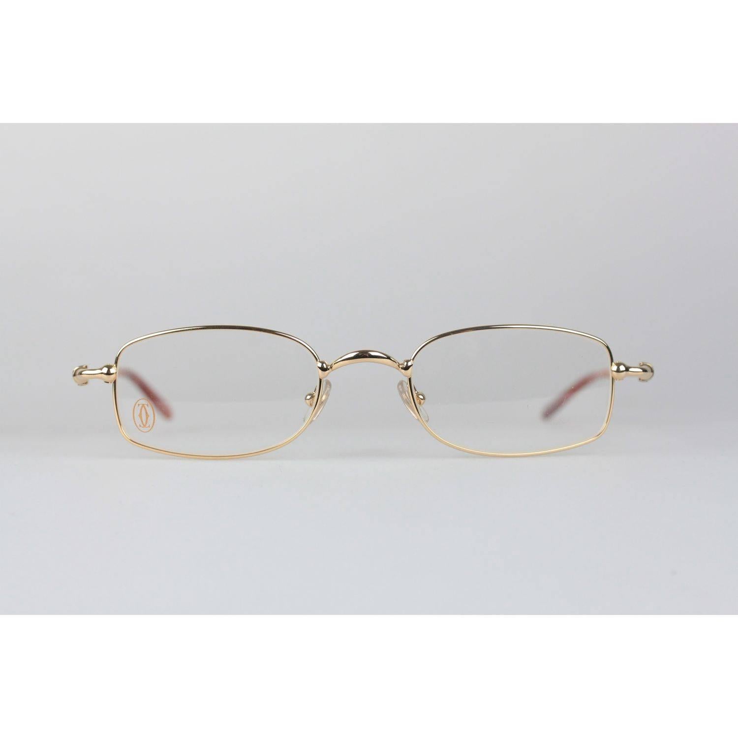 Cartier Paris Sasdir Gold Full Rimmed Eyeglasses T8100586 49-21 135mm 2