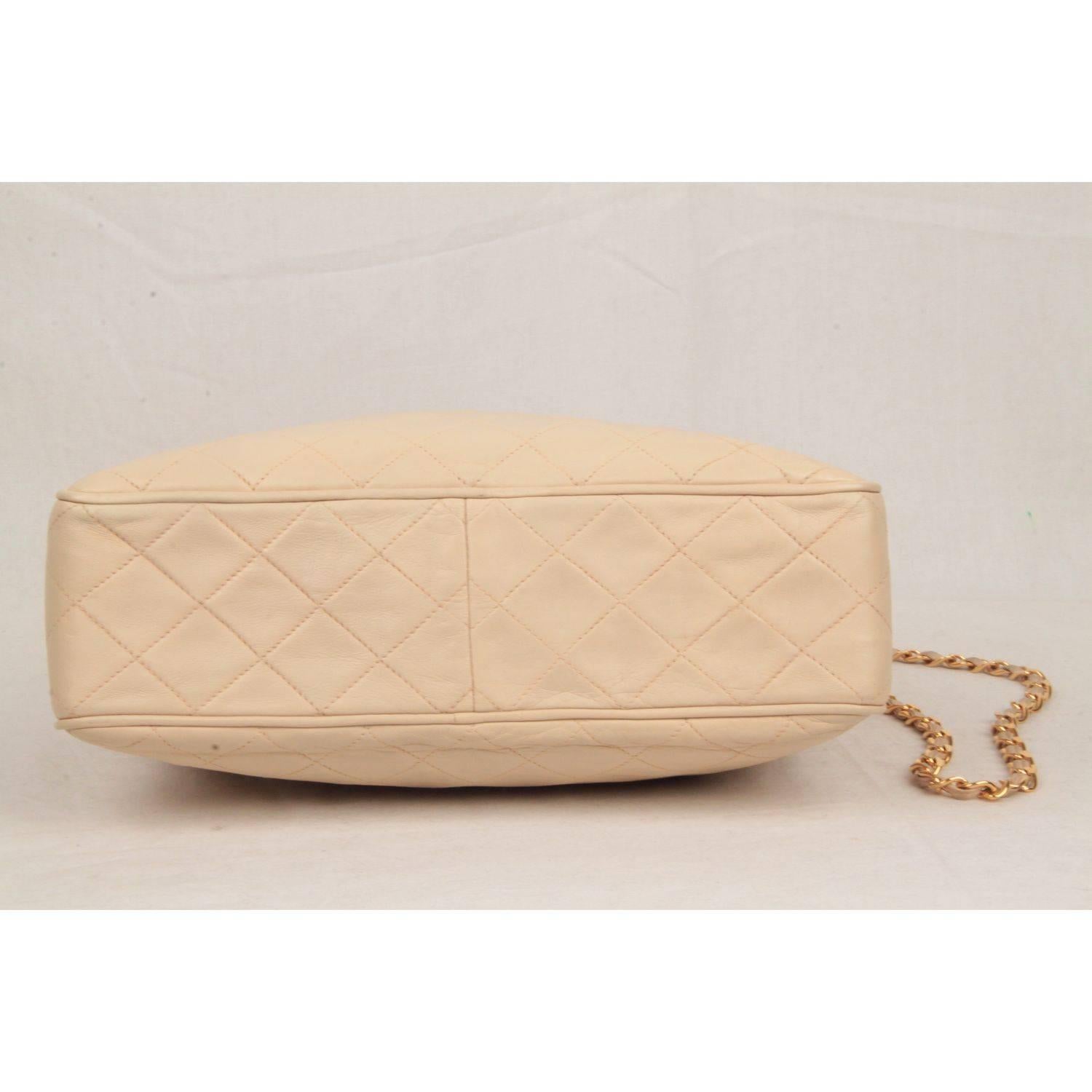 Chanel Vintage Beige Quilted Leather CC Stitch Camera Bag with  4