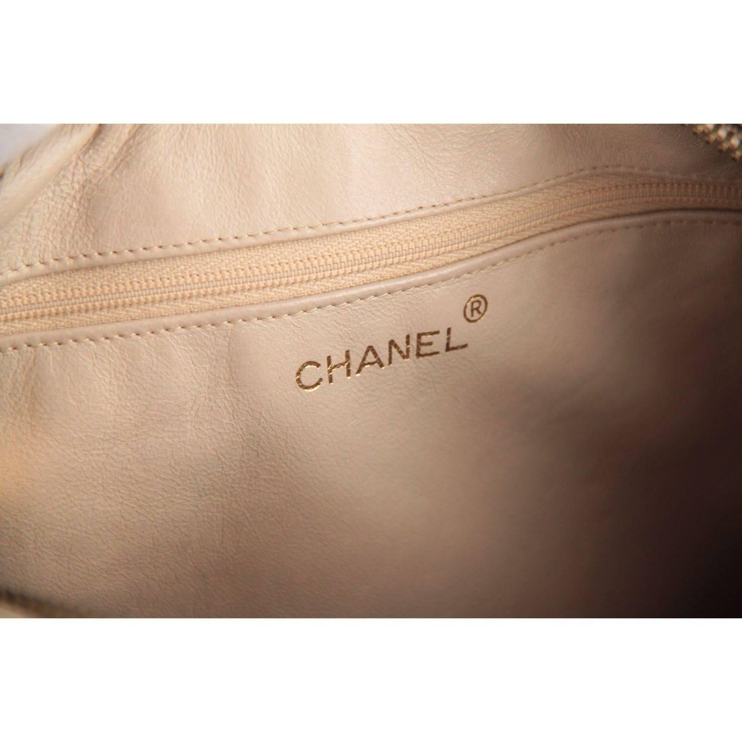 Chanel Vintage Beige Quilted Leather CC Stitch Camera Bag with  6
