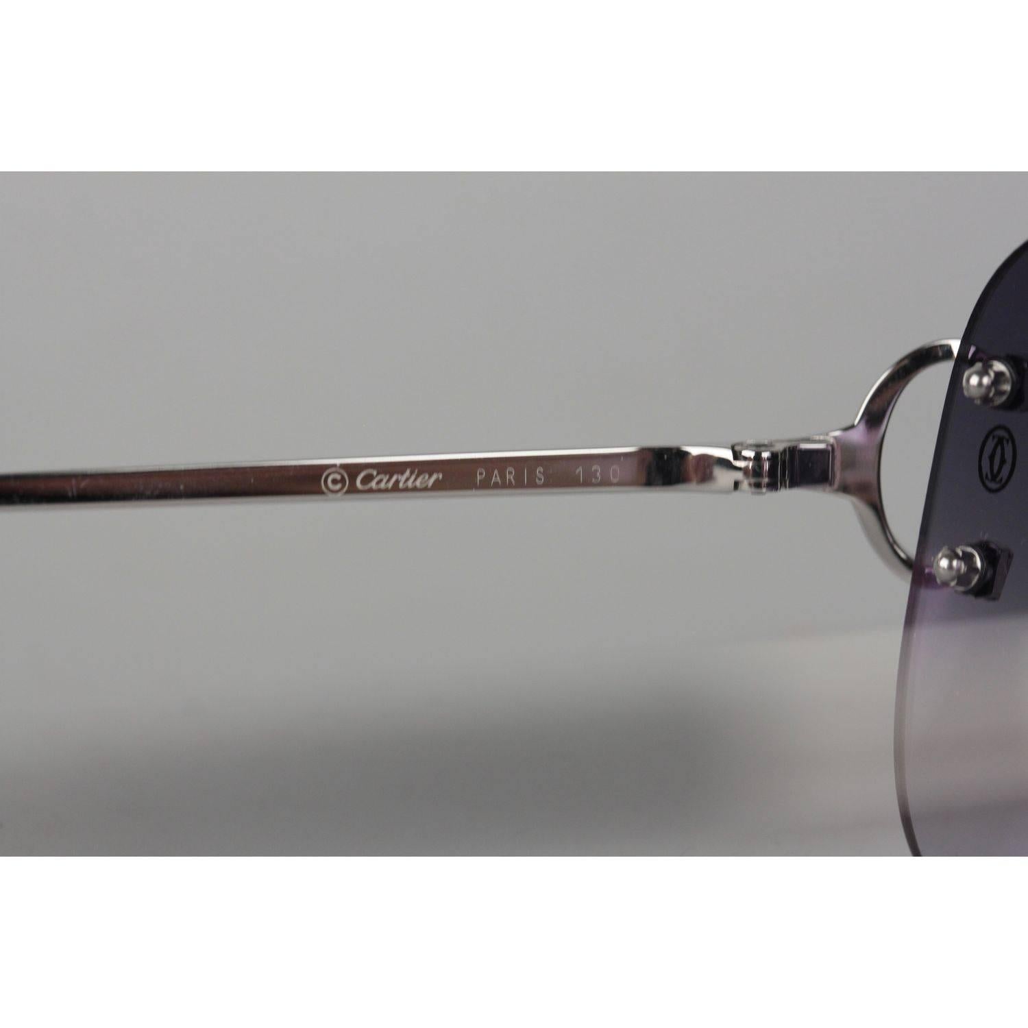  Lunettes de soleil CARTIER Paris DECOR C CLASSIQUE T8200663 sans monture en platine 130 NOS Pour hommes 