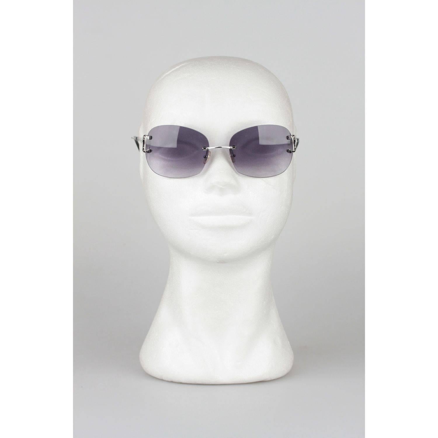 Lunettes de soleil CARTIER Paris DECOR C CLASSIQUE T8200663 sans monture en platine 130 NOS 3