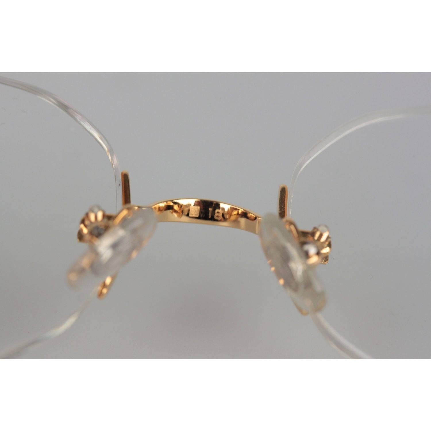CARTIER Paris Vintage Eyeglasses CHELSEA Gold Rimless Frame 130 Nos 3