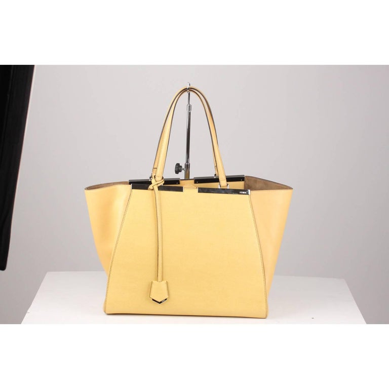 FENDI Cream Leather Large 3Jours Tote Shopping Bag For Sale at 1stDibs ...