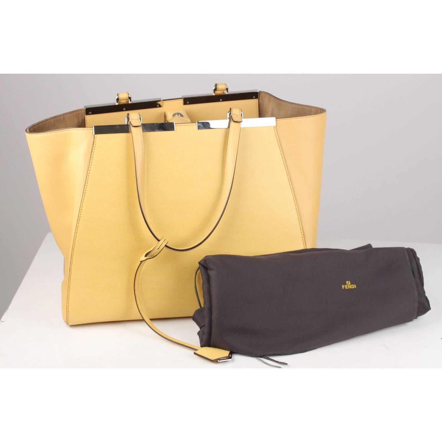 FENDI Cream Leather Large 3Jours Tote Shopping Bag 4