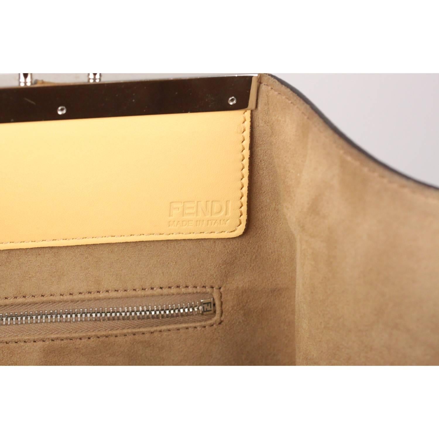 FENDI Cream Leather Large 3Jours Tote Shopping Bag 8