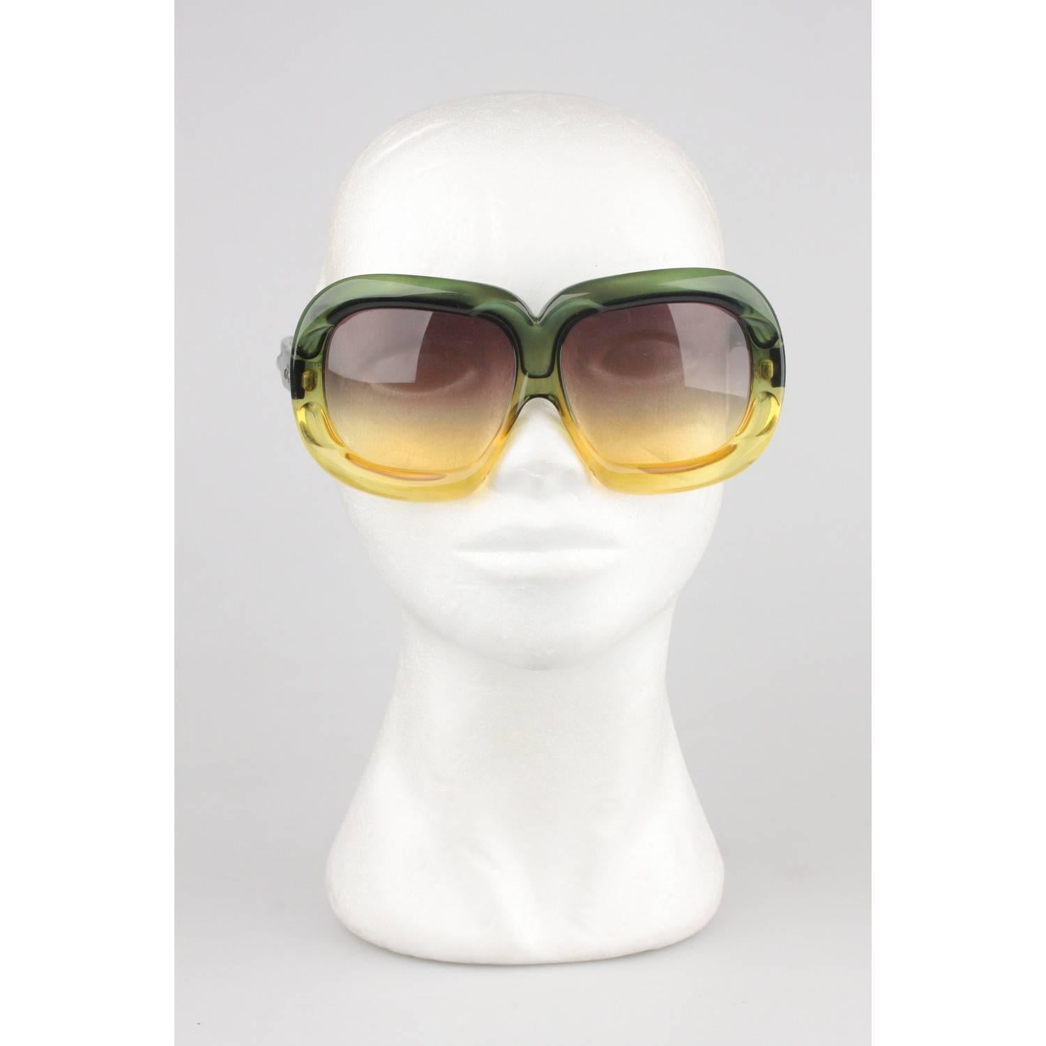 CHRISTIAN DIOR Vintage OPTYL Green Yellow Oversized Mint Sunglasses 2