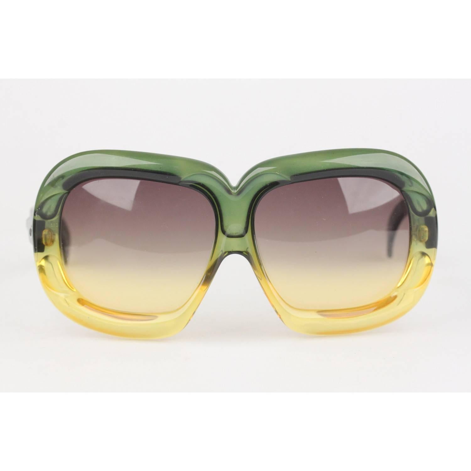 CHRISTIAN DIOR Vintage OPTYL Green Yellow Oversized Mint Sunglasses 3