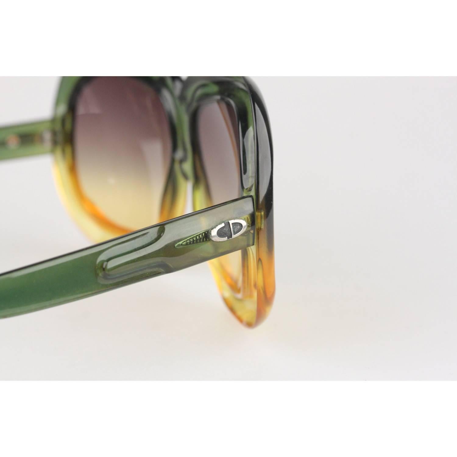 CHRISTIAN DIOR Vintage OPTYL Green Yellow Oversized Mint Sunglasses In New Condition In Rome, Rome