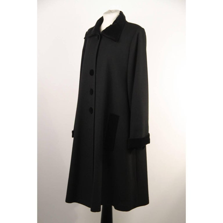 Yves Saint Laurent Black Wool Coat