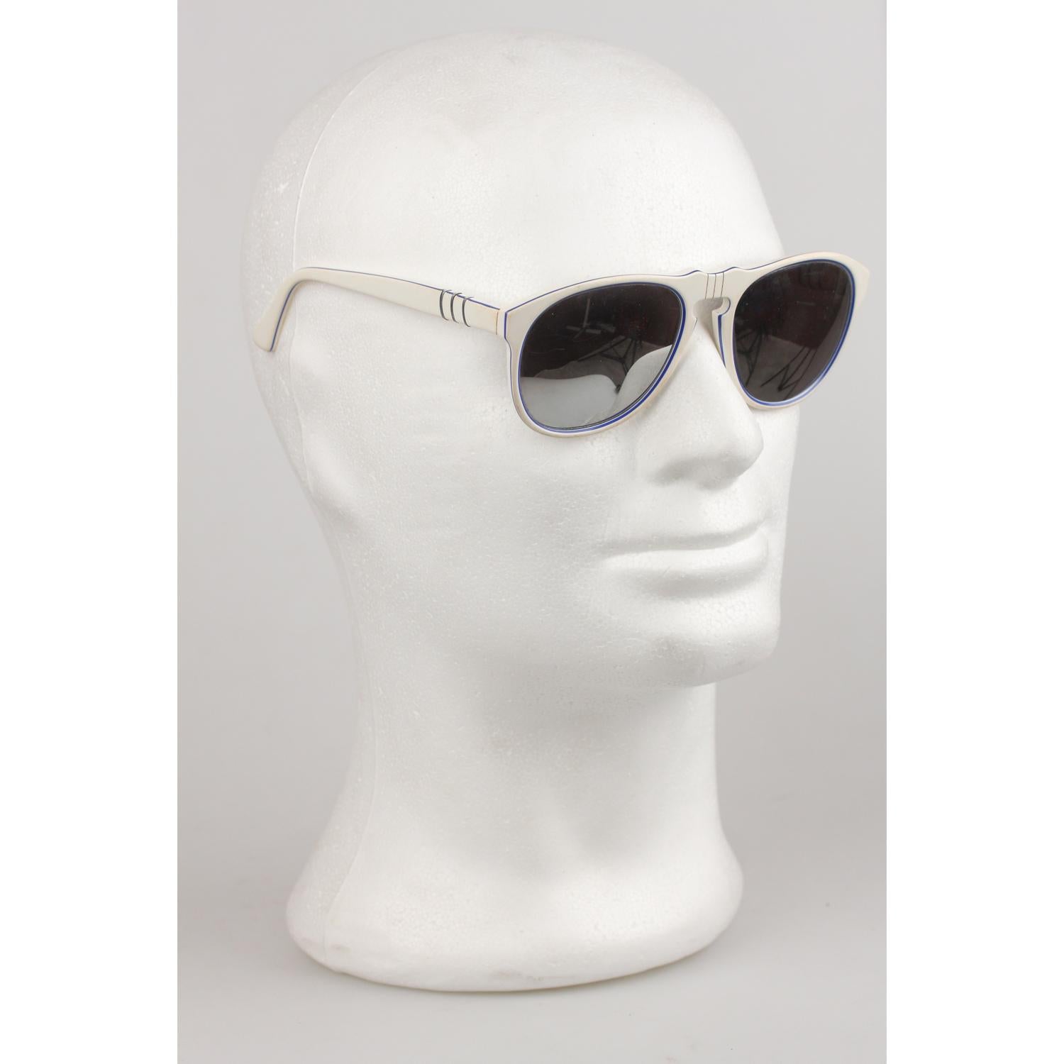 Persol Ratti Vintage White Sunglasses Mod. 649/3 Sport Mirrored Lens ...