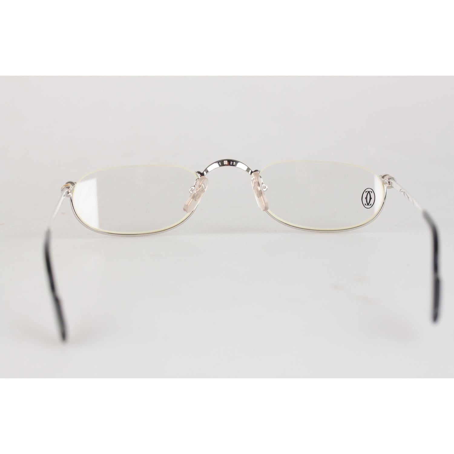 Women's or Men's Cartier Paris Platinum Half-Rim Eyeglasses Mod. T8100348 New Old Stock
