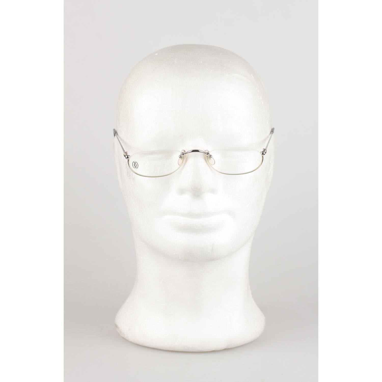 Cartier Paris Platinum Half-Rim Eyeglasses Mod. T8100348 New Old Stock 5