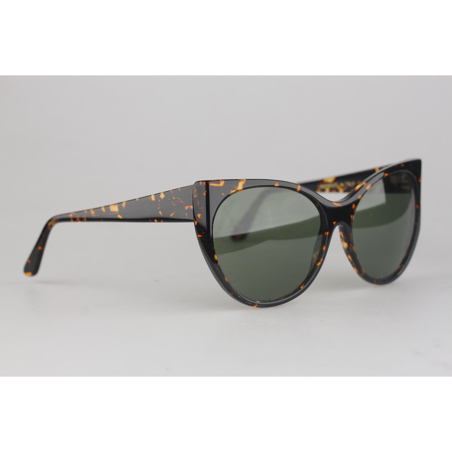 Black L.G.R. Matt Brown Sunglasses Mod Carthago Polarized Lens New Old Stock