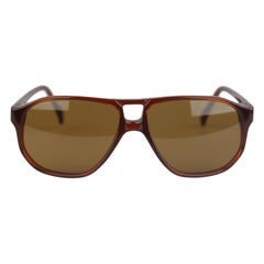 L.G.R. Aviator Brown Small Sunglasses Mod. Tangeri New, Handmade in Italy
