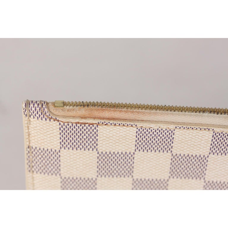 Louis Vuitton Damier Azur Canvas Pouch For Neverfull MM GM For Sale at 1stdibs